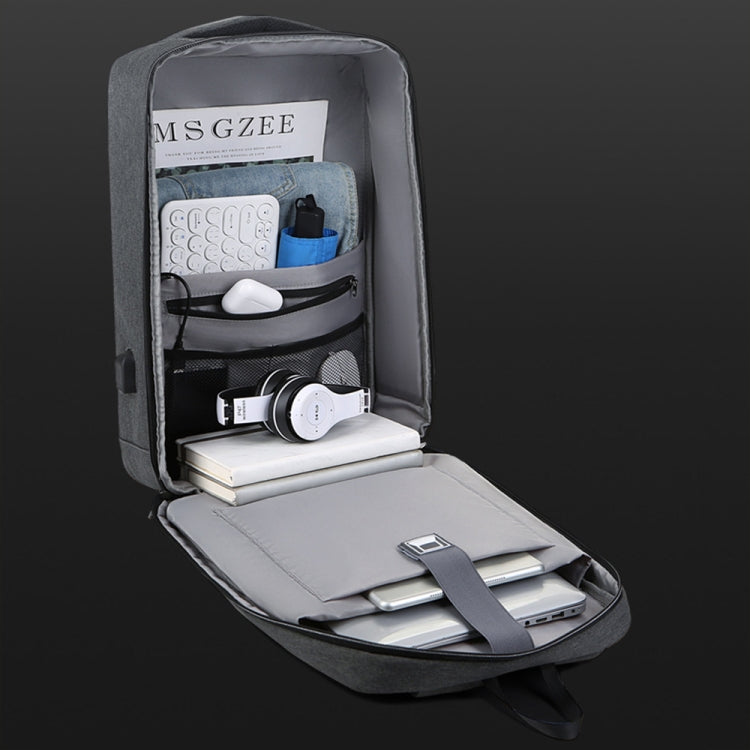 16 inch Large Capacity Password Lock Anti-Theft Laptop Backpack With USB Port(Dark Gray) by buy2fix