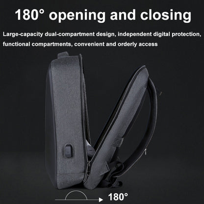 16 inch Large Capacity Password Lock Anti-Theft Laptop Backpack With USB Port(Dark Gray) by buy2fix