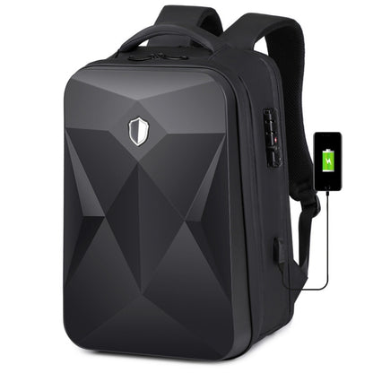 17 inch Password Lock Large Capacity Waterproof Laptop Backpack with USB Port(Black) by buy2fix