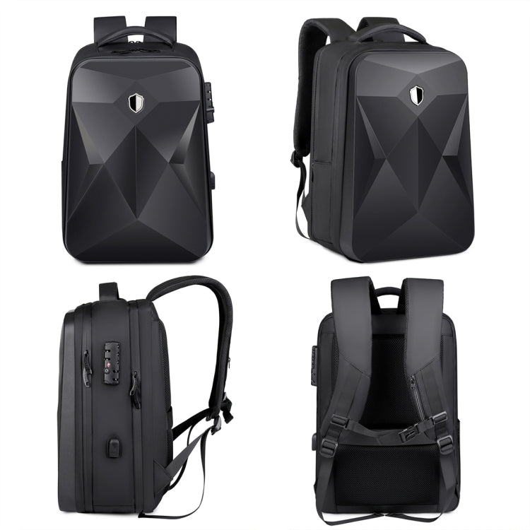 17 inch Password Lock Large Capacity Waterproof Laptop Backpack with USB Port(Dark Gray) by buy2fix