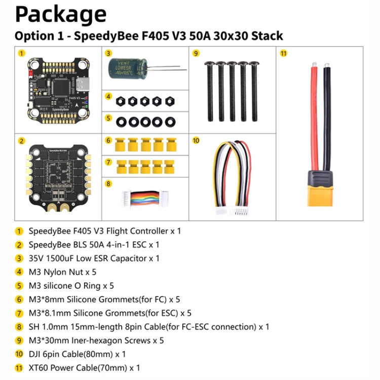 SpeedyBee BLS 50A 4-in-1 ESC 3-6S Lipo Barometer For RC Drone - Flight Controller by buy2fix | Online Shopping UK | buy2fix