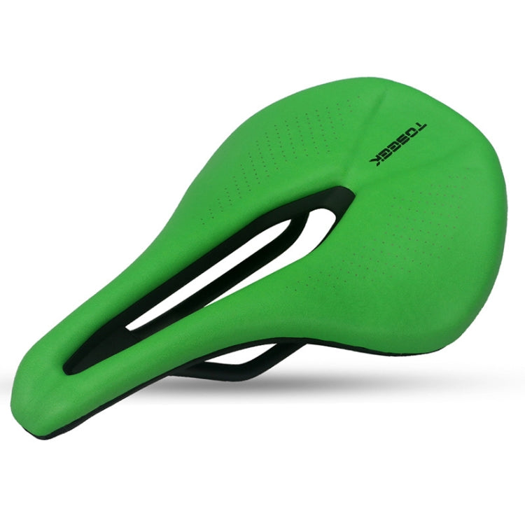 TOSEEK Bicycle Wide Seat Cushion Shock Absorption Comfortable Saddle, Color: Green by TOSEEK