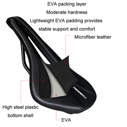 TOSEEK Bicycle Wide Seat Cushion Shock Absorption Comfortable Saddle, Color: Green by TOSEEK