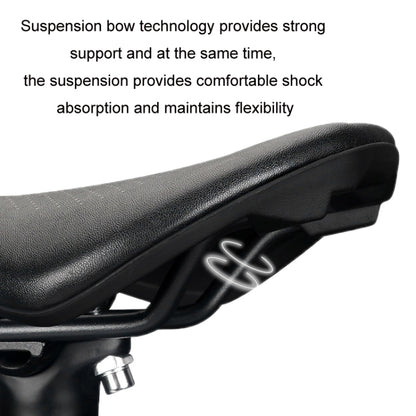 TOSEEK Bicycle Wide Seat Cushion Shock Absorption Comfortable Saddle, Color: Black by TOSEEK