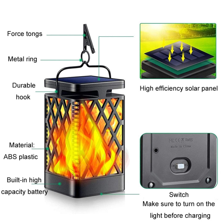 Skeleton Diamond Simulation Flame Lights Outdoor Solar LED Garden Light, Power: 0.6W by buy2fix