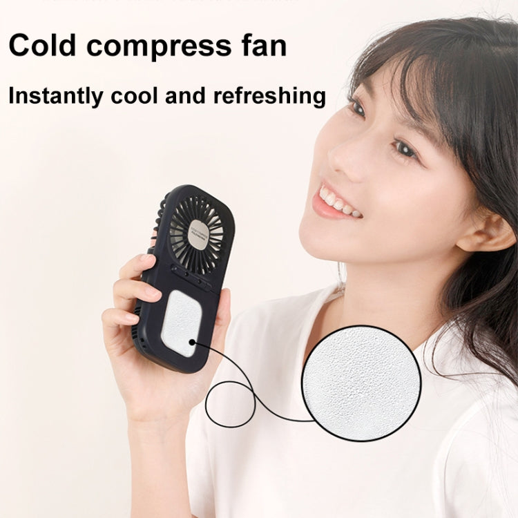 USB Charging Folding Outdoor Handheld Mini Cold Compress Fan Desktop Cooling Fan(Navy Blue) by buy2fix