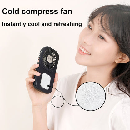 USB Charging Folding Outdoor Handheld Mini Cold Compress Fan Desktop Cooling Fan(Navy Blue) by buy2fix