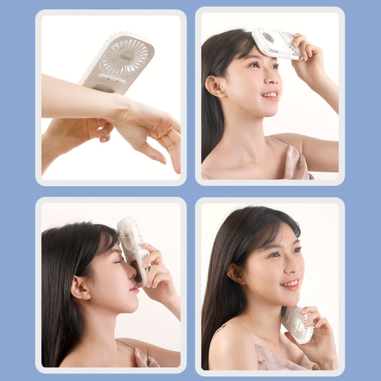 USB Charging Folding Outdoor Handheld Mini Cold Compress Fan Desktop Cooling Fan(Navy Blue) by buy2fix