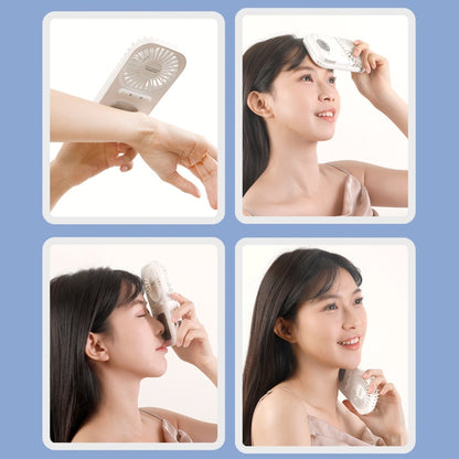 USB Charging Folding Outdoor Handheld Mini Cold Compress Fan Desktop Cooling Fan(Navy Blue) by buy2fix