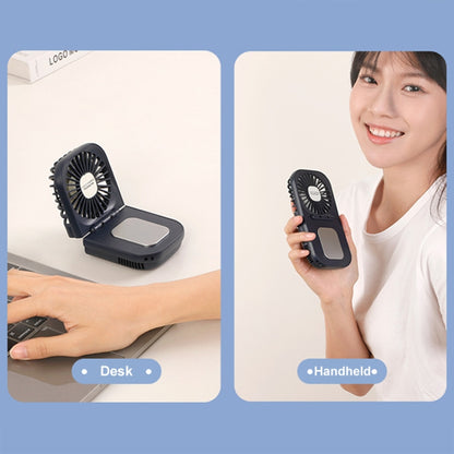 USB Charging Folding Outdoor Handheld Mini Cold Compress Fan Desktop Cooling Fan(Navy Blue) by buy2fix