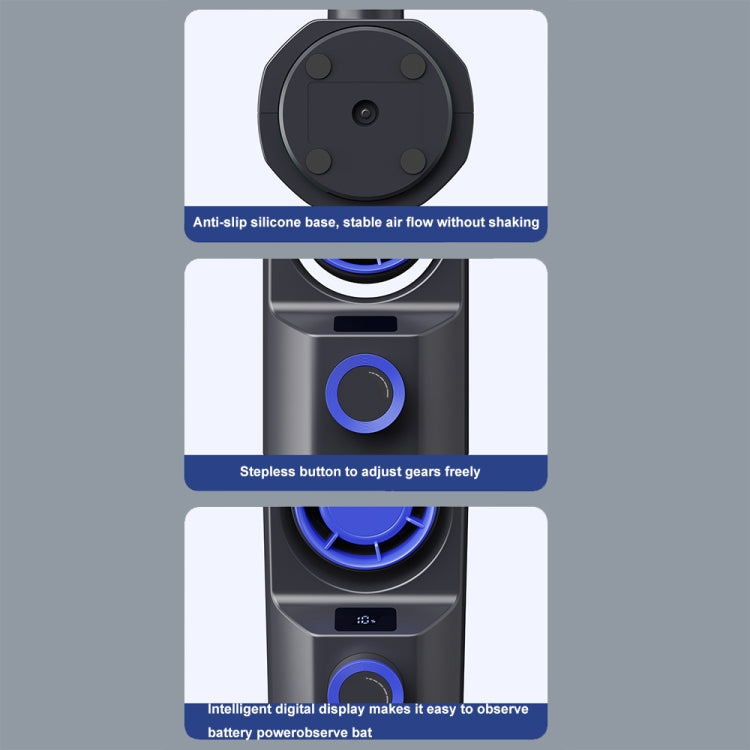 Intelligent Digital Display 100-Speed Stepless Speed Desktop Shaking Head Tower Fan(White) by buy2fix