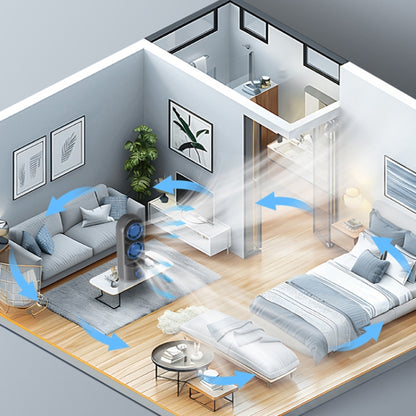 Intelligent Digital Display 100-Speed Stepless Speed Desktop Shaking Head Tower Fan(Dark Gray) by buy2fix