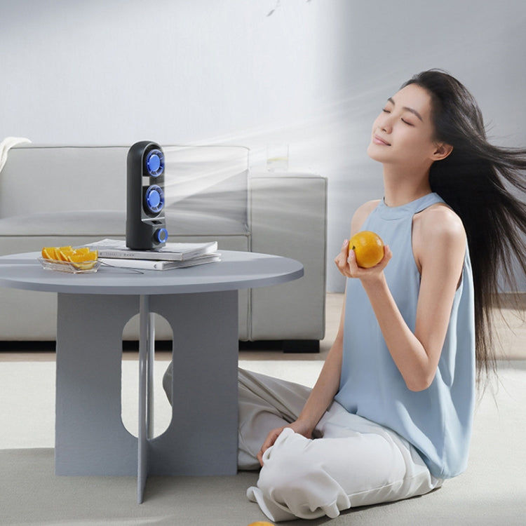 Intelligent Digital Display 100-Speed Stepless Speed Desktop Shaking Head Tower Fan(White) by buy2fix