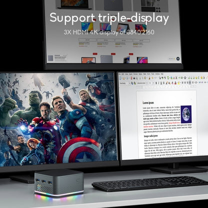 T9 Plus N100 DDR5 16G+256G EU Plug 12th Alder Lake Dual Gigabit LAN+3 HDMI 4K HD Pocket Mini PC by buy2fix