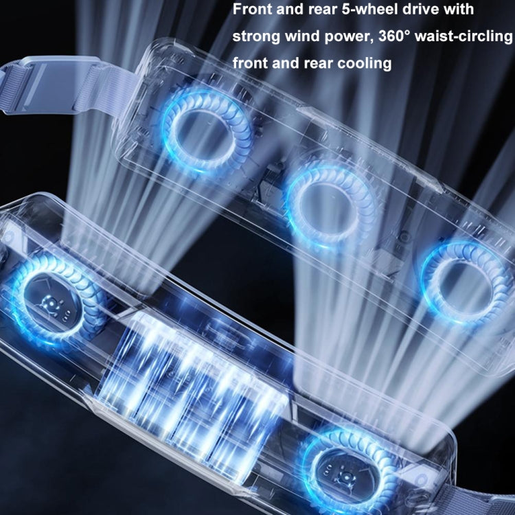 Ice Belt Outdoor Sports Cooling Fan Portable Mini Waist Fan(Silver Gray) by buy2fix