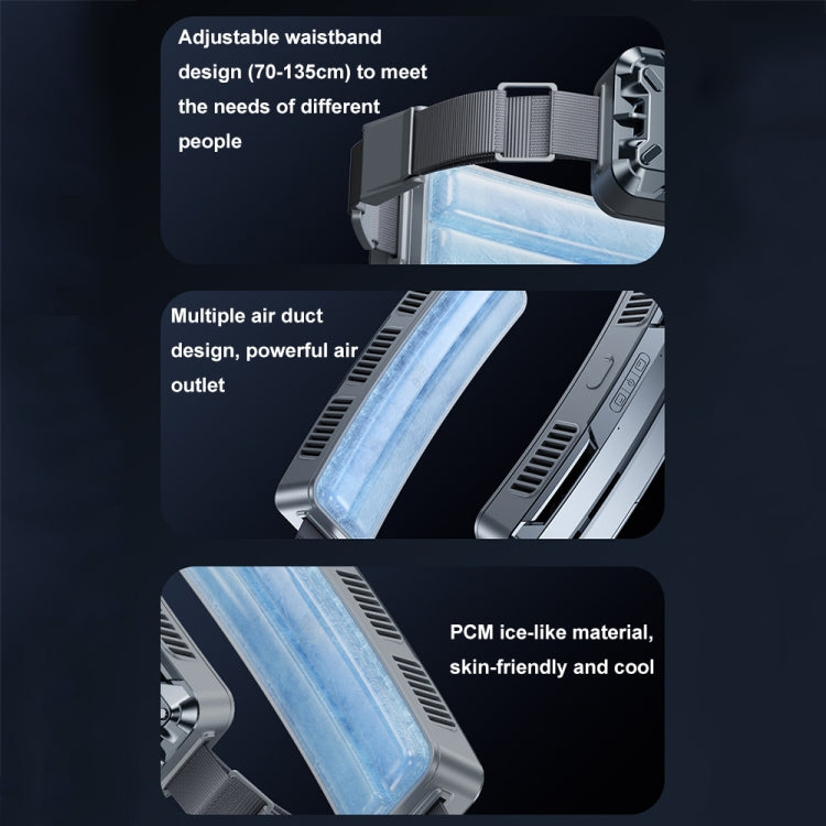 Ice Belt Outdoor Sports Cooling Fan Portable Mini Waist Fan(Silver Gray) by buy2fix