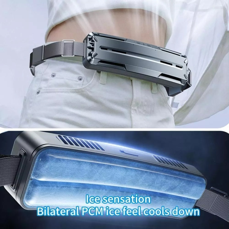 Ice Belt Outdoor Sports Cooling Fan Portable Mini Waist Fan(Silver Gray) by buy2fix