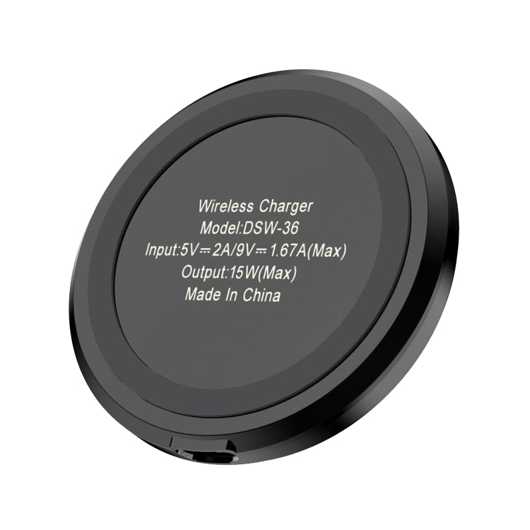 DSW-36B Mobile Phone Wireless Charger Mini 15W Fast Charging Type-C Round QI by buy2fix