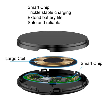 DSW-36B Mobile Phone Wireless Charger Mini 15W Fast Charging Type-C Round QI by buy2fix
