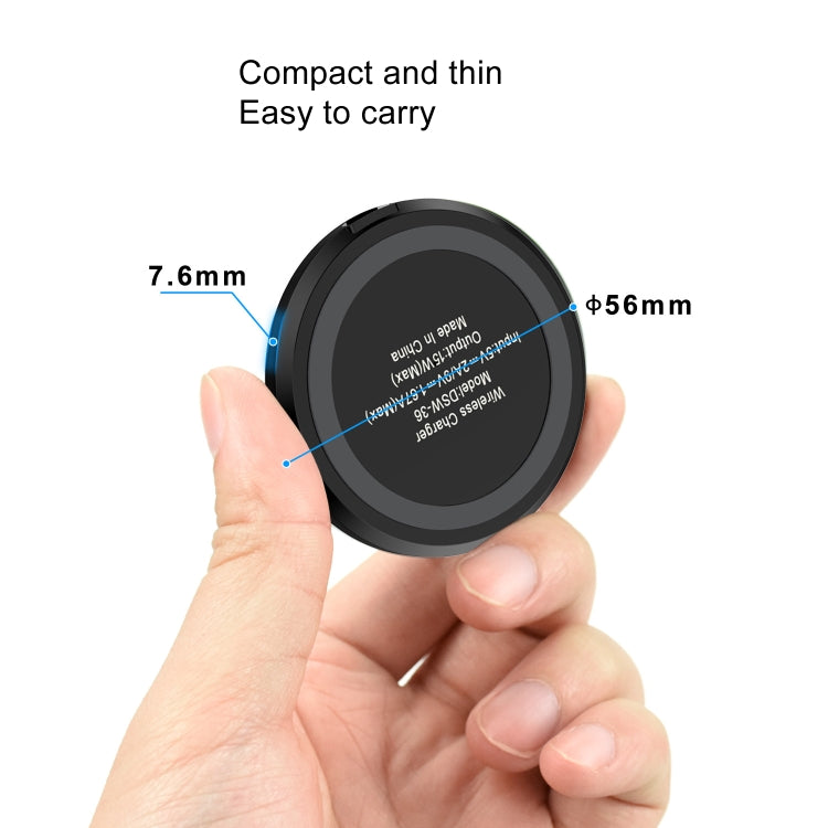 DSW-36B Mobile Phone Wireless Charger Mini 15W Fast Charging Type-C Round QI by buy2fix