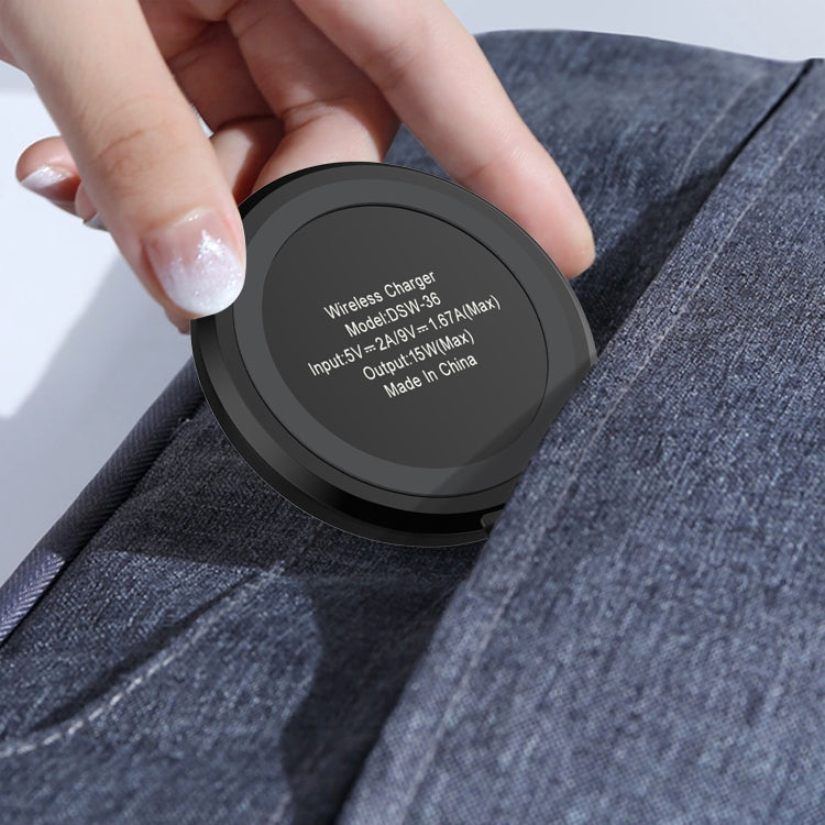 DSW-36B Mobile Phone Wireless Charger Mini 15W Fast Charging Type-C Round QI by buy2fix