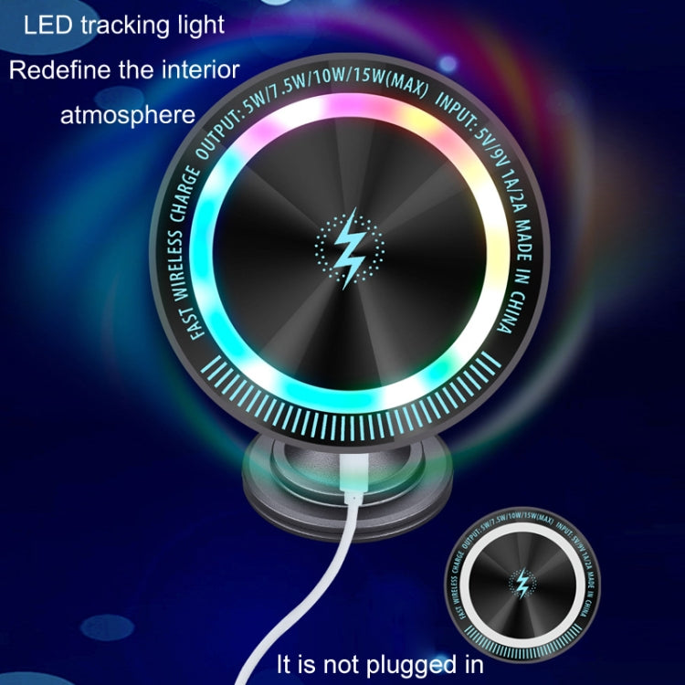 Magsafe 15W Magnetic Colorful Light Wireless Charging Mobile Phone Holder, Color: A9 Air Outlet Dark Gray by buy2fix