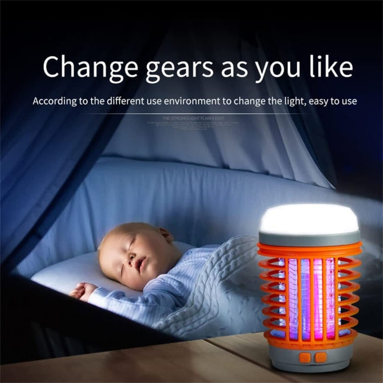 E-SMARTER W890-1 Solar LED Electric Shock Mosquito Light Outdoor USB Rechargeable Lighting Mosquito Trap(Blue) - Repellents by E-SMARTER | Online Shopping UK | buy2fix