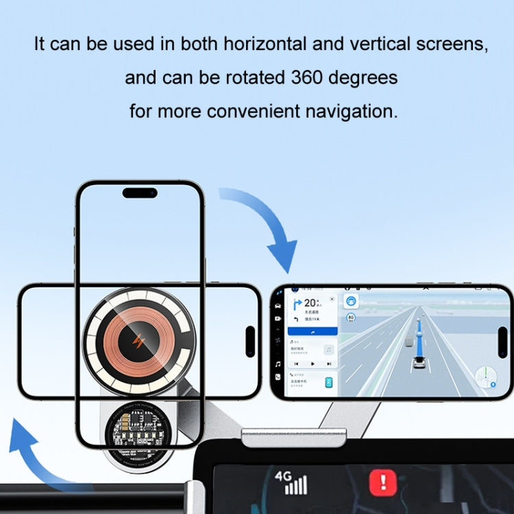 Car Wireless Charging Mobile Phone Holder For Tesla Model 3 and Other Models(Gray) by buy2fix