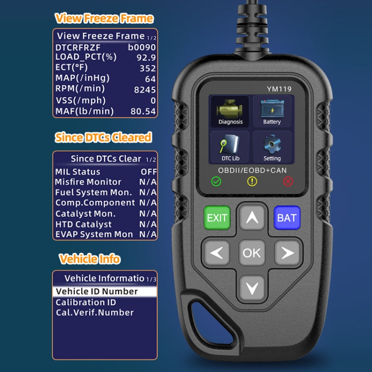 Car Engine Fault Error Code Detection Battery Detector - Code Readers & Scan Tools by buy2fix | Online Shopping UK | buy2fix