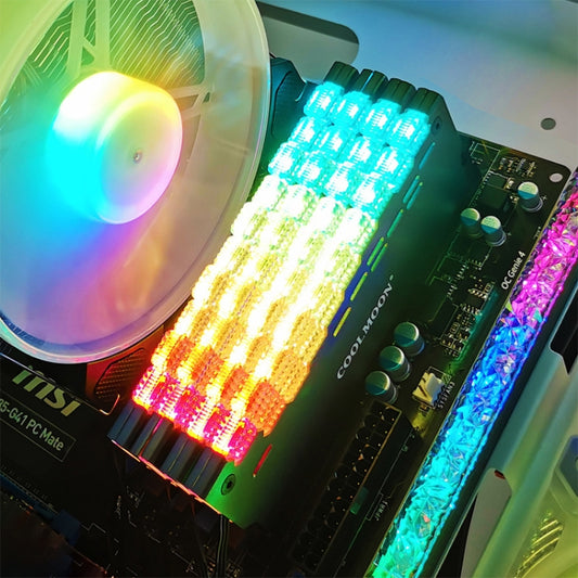 COOLMOON RA-2 Heatsink Cooler ARGB Colorful Flashing Memory Bank Cooling Radiator For PC Desktop Computer Accessories(Gray) - Fan Cooling by COOLMOON | Online Shopping UK | buy2fix