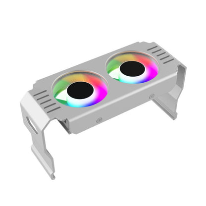 Desktop ARGB Memory Cooler PWM Temperature Control Dual Fan, For DDR / DDR2 / DDR3 / DDR4 / DDR5(White) by buy2fix