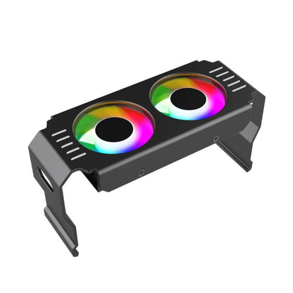 Desktop ARGB Memory Cooler PWM Temperature Control Dual Fan, For DDR / DDR2 / DDR3 / DDR4 / DDR5(Black) by buy2fix