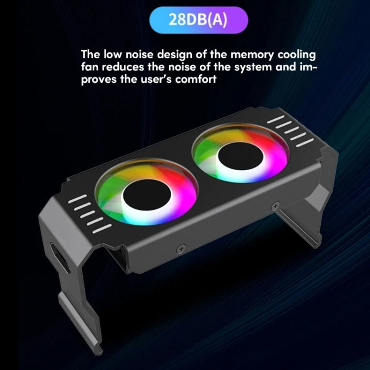 Desktop ARGB Memory Cooler PWM Temperature Control Dual Fan, For DDR / DDR2 / DDR3 / DDR4 / DDR5(White) by buy2fix