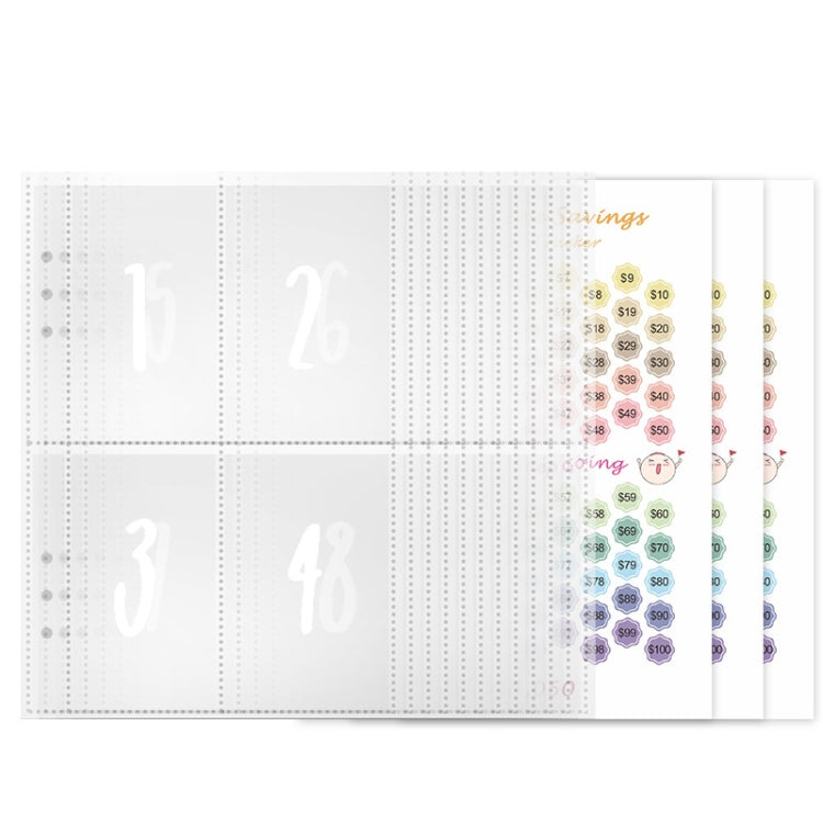 25sheets /Set A5 6 Holes Save Money Challenge Envelopes Replacement Inner Page, Spec: Set 2 - Notebooks by buy2fix | Online Shopping UK | buy2fix