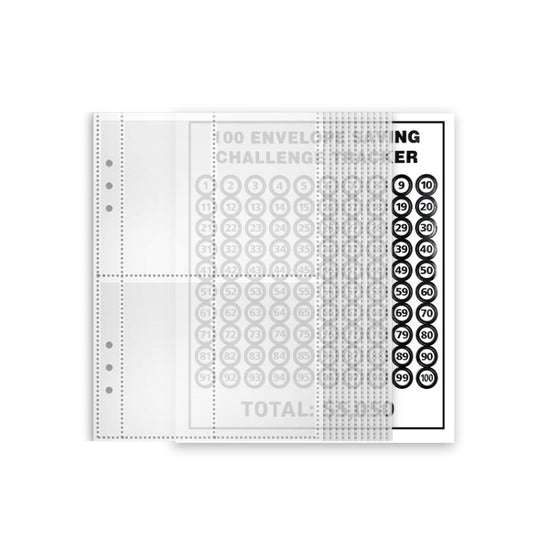 25sheets /Set A5 6 Holes Save Money Challenge Envelopes Replacement Inner Page, Spec: Set 4