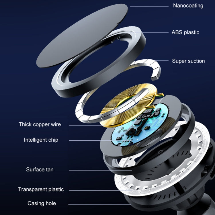 Car Magnetic Wireless Charging Cell Phone Holder With Ambient Light, Style: Blue Light by buy2fix