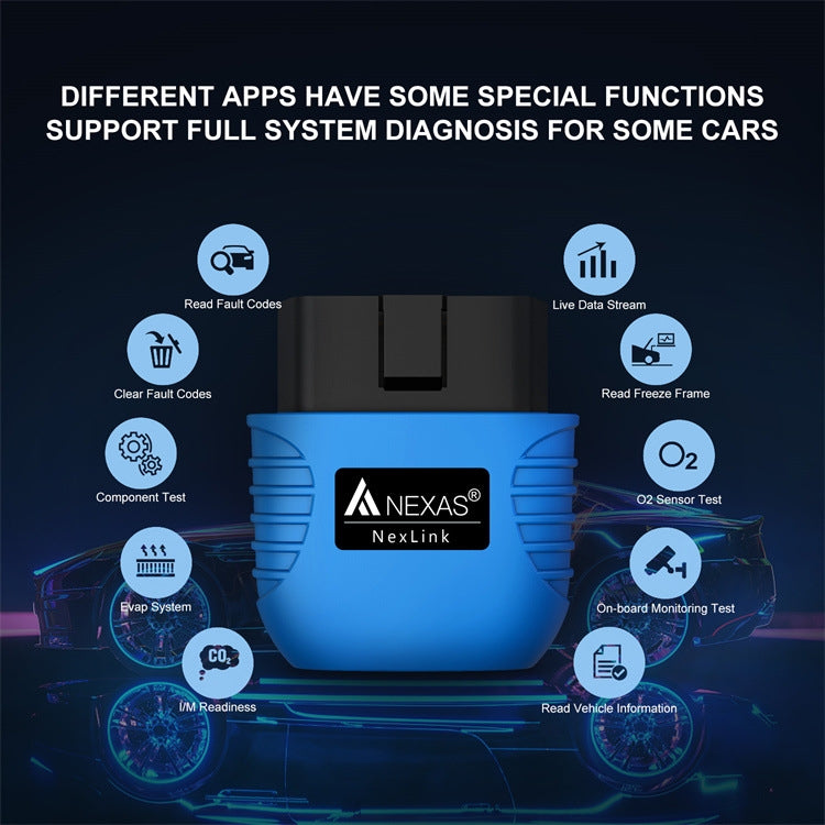 Nexas Bluetooth 5.0 OBD2 Diagnostic Scanner For IOS/Android by NEXAS