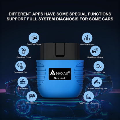 Nexas Bluetooth 5.0 OBD2 Diagnostic Scanner For IOS/Android by NEXAS