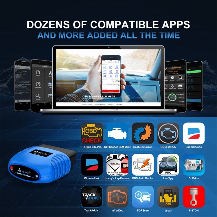 Nexas Bluetooth 5.0 OBD2 Diagnostic Scanner For IOS/Android by NEXAS