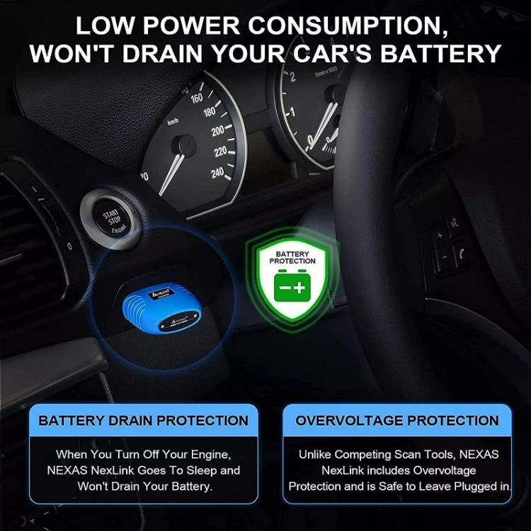 Nexas Bluetooth 5.0 OBD2 Diagnostic Scanner For IOS/Android by NEXAS