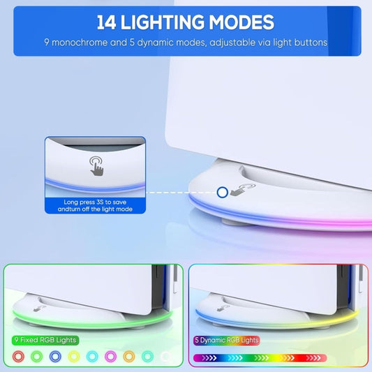 For Sony PS5 Slim IPEGA Universal Game Console Vertical Cooling Base Holder, Color: Colorful White - Holder by ipega | Online Shopping UK | buy2fix