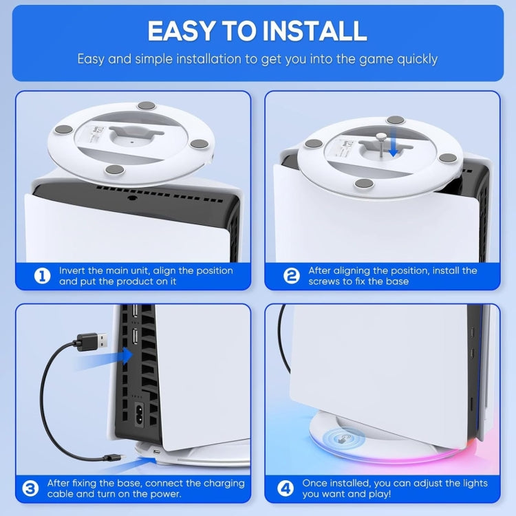 For Sony PS5 Slim IPEGA Universal Game Console Vertical Cooling Base Holder, Color: Colorful White - Holder by ipega | Online Shopping UK | buy2fix