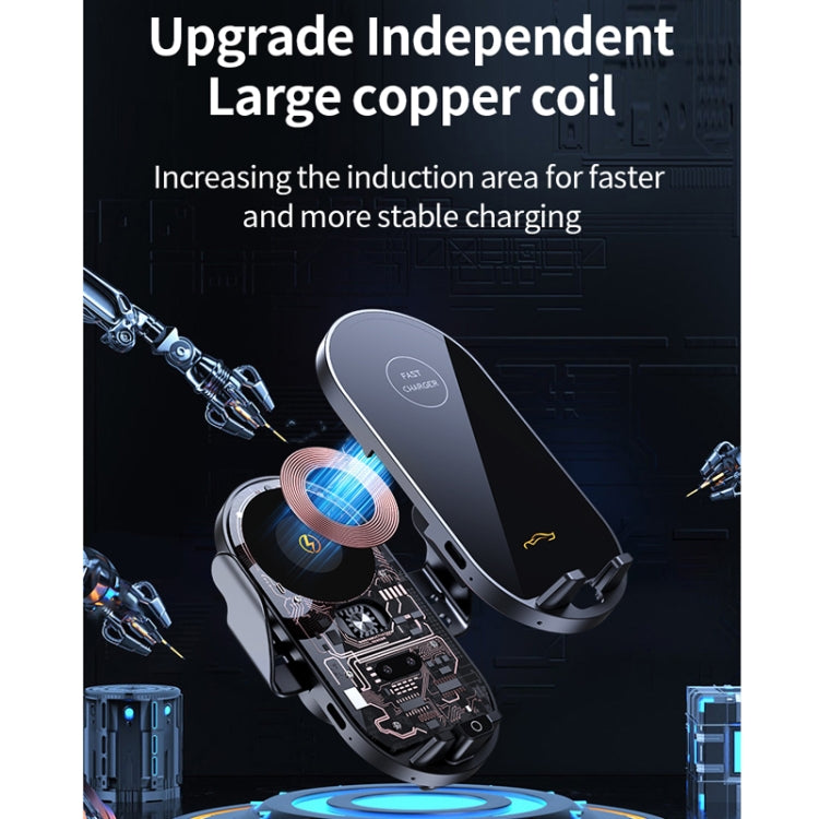 Car Air Outlet Smart Induction Wireless Charging Mobile Phone Holder(Black 66W) by buy2fix