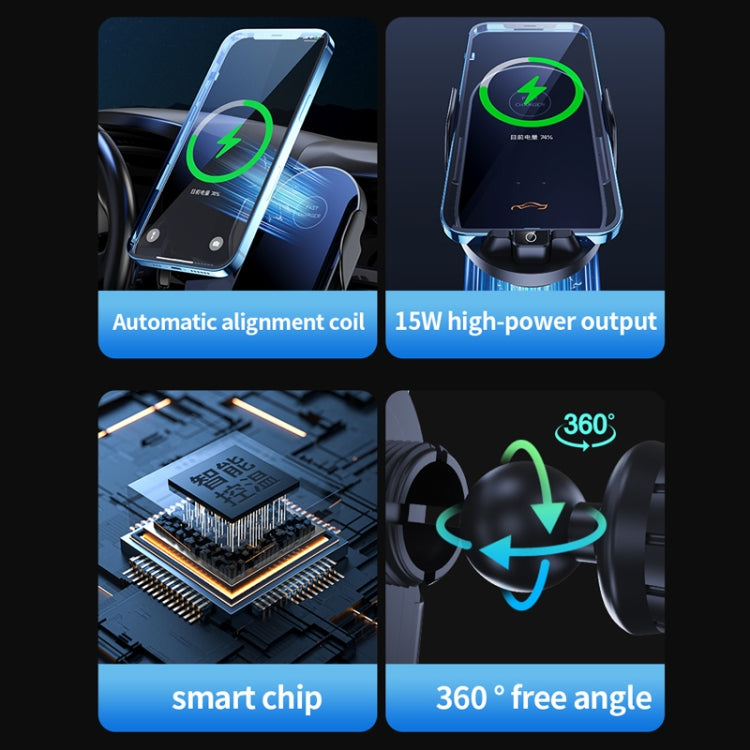 Car Air Outlet Smart Induction Wireless Charging Mobile Phone Holder(Black 66W) by buy2fix