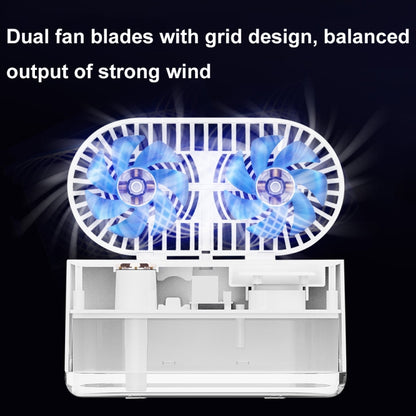 WT-818 Dual-leaf Spray Smart Digital Display Desktop Fan Night Light Humidification Cooler(White) by buy2fix