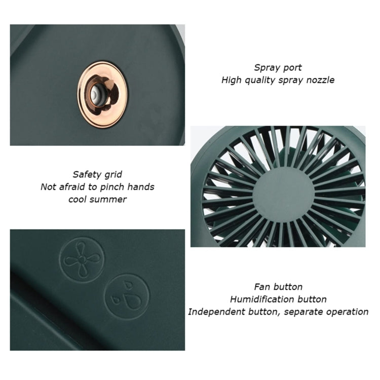 WT-818 Dual-leaf Spray Smart Digital Display Desktop Fan Night Light Humidification Cooler(White) by buy2fix