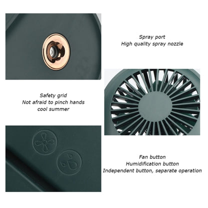 WT-818 Dual-leaf Spray Smart Digital Display Desktop Fan Night Light Humidification Cooler(Green) by buy2fix