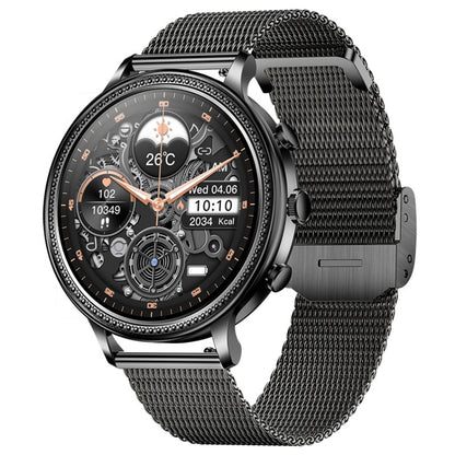 V60 1.39 Inch Health Monitoring Multifunctional Waterproof Bluetooth Call Smart Watch, Color: Black Steel by buy2fix