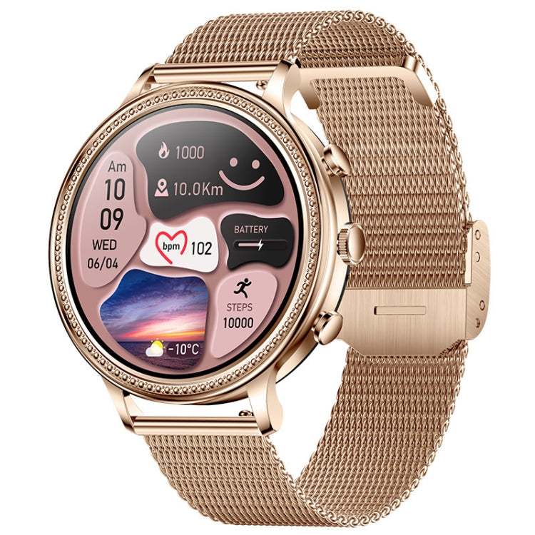 V60 1.39 Inch Health Monitoring Multifunctional Waterproof Bluetooth Call Smart Watch, Color: Gold Steel by buy2fix