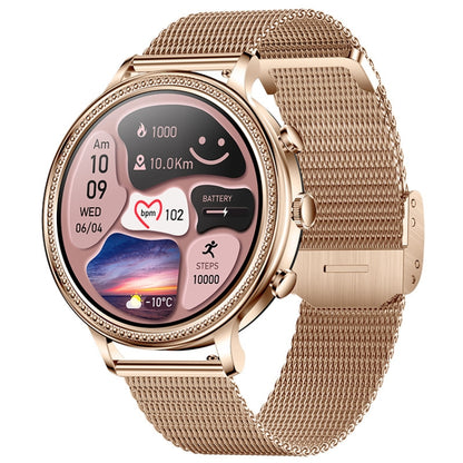 V60 1.39 Inch Health Monitoring Multifunctional Waterproof Bluetooth Call Smart Watch, Color: Gold Steel by buy2fix